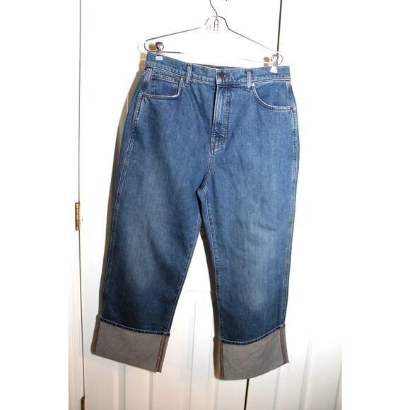 Veronica Beard Dylan Full Length Straight Thriller Wash Cuffed Jeans sz 31 - Picture 2 of 5